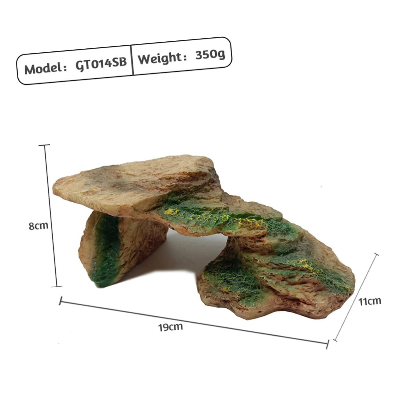 BESPORTBLE Resin Turtle Basking Platform for Reptiles Durable Hideout Decor with Realistic Rock Appearance for Bearded Dragons Leopard Geckos and Snakes Terrariums and Aquariums