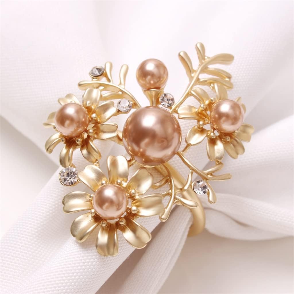 Beaded Wedding Napkin Buckle Decorative Holder Tabletop Decor Rings 10
