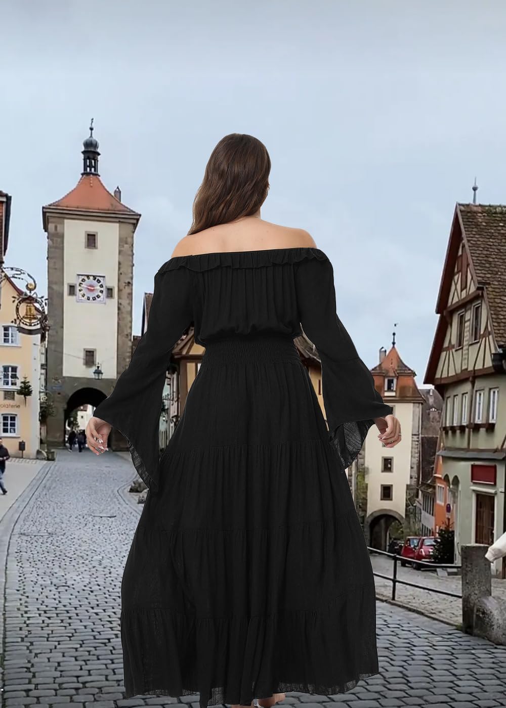 7 Pcs Halloween Medieval Renaissance Witch Dress for Women, Victorian Vintage Gothic Cosplay Fairy Costumes - Image 5