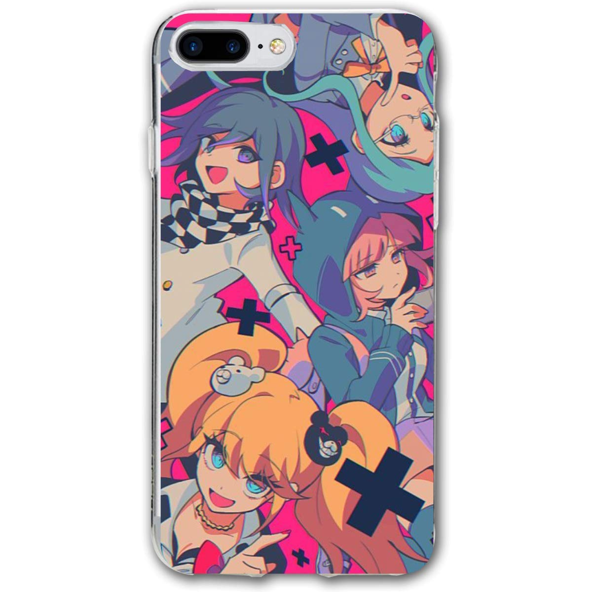 Bergain Anime-Danganronpa Junko-Kokichi-Monokuma Phone Case for iPhone 11 Case Skin Protective Printed Phone Full Protection Cover