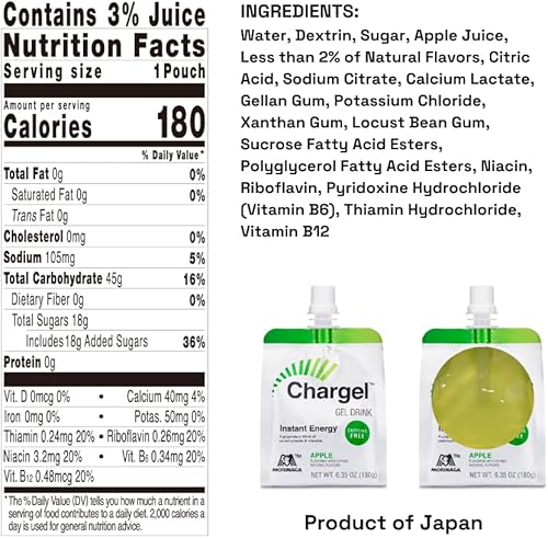 Miniatura 2 de Manzana, gel energético instantáneo sin cafeína, para correr, ciclismo, entrenamiento, senderismo esencial para mujeres y hombres, regalos para