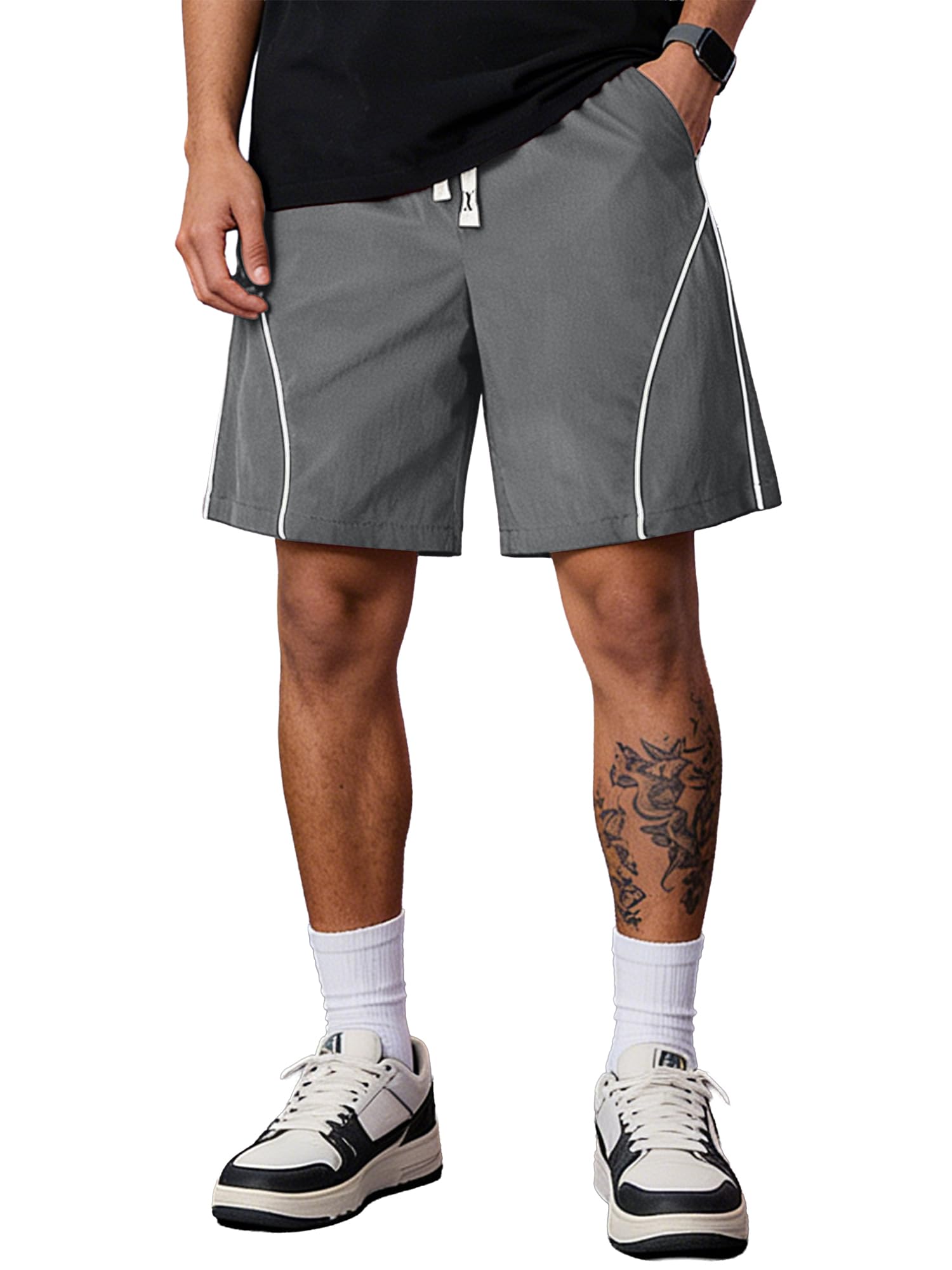 JMIERR Kurze Hosen Herren Sporthose Leichte Sommer Shorts Herrenshorts mit Taschen Kurz Sweatshorts Elastische Taille