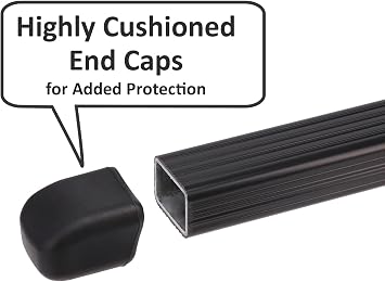 INNO IN-B107A Square Cross Bars for Rooftop Racking Systems - 42-Inch (1 Pair) (Black)