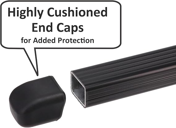 INNO IN-B107A Square Cross Bars for Rooftop Racking Systems - 42-Inch (1 Pair) (Black)