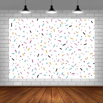 Lofaris Vinyl Donut Birthday Backdrop, White, 5x3ft, Baby Shower, Newborn, Kids Party Decorations