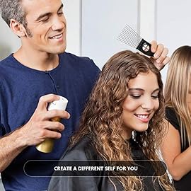 MODSIGHT Afro Pick for Curly Hair, 3 Pack Metal Hair Comb for Hair Styling Women/Men, Black (Plastic, Metal)