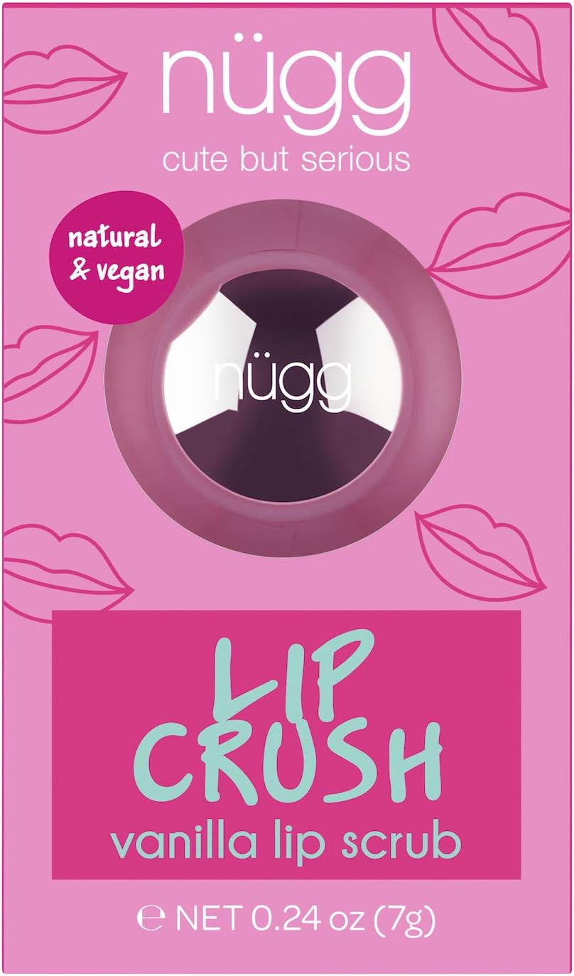 nügg Sugar Lip Scrub and Lip Exfoliator with Natural Vanilla Aroma; all Natural, Vegan and Cruelty-Free; Makes Lips Super Soft and Smooth; 0.24ounce (7g)