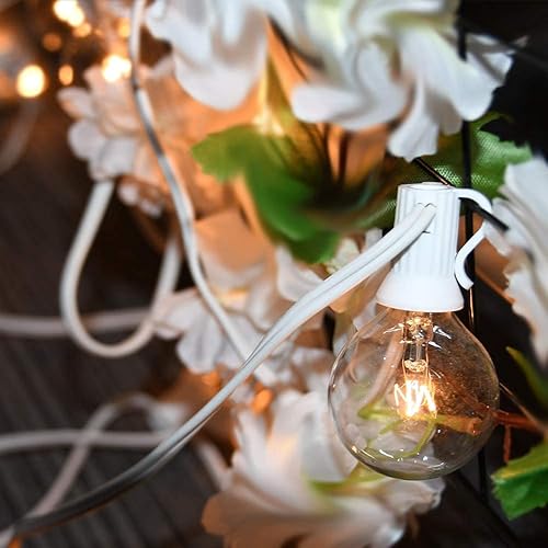 Miniatura 2 de Luces de globo de patio al aire libre de 50 pies con 53 bombillas transparentes (3 de repuesto), luces colgantes conectables con certificación UL