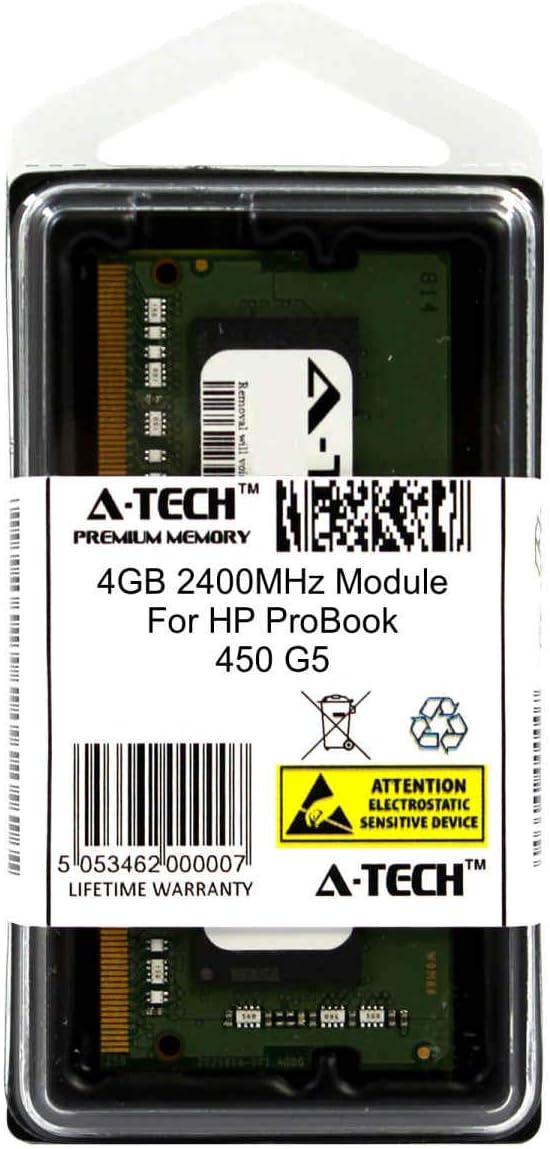 A-Tech 4GB Module for HP ProBook 450 G5 Laptop & Notebook Compatible DDR4 2400Mhz Memory Ram (ATMS322447A25824X1)