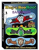 Fun Monsters Adhesive Bandages from Hug-a-Booboo! Spooky Halloween Bandages That Hug! Favorite Scary Monster Characters - Vampire, Witch, Wolfman and Mummy with Hugging Arms! Fun as Stickers 24 Ct Box