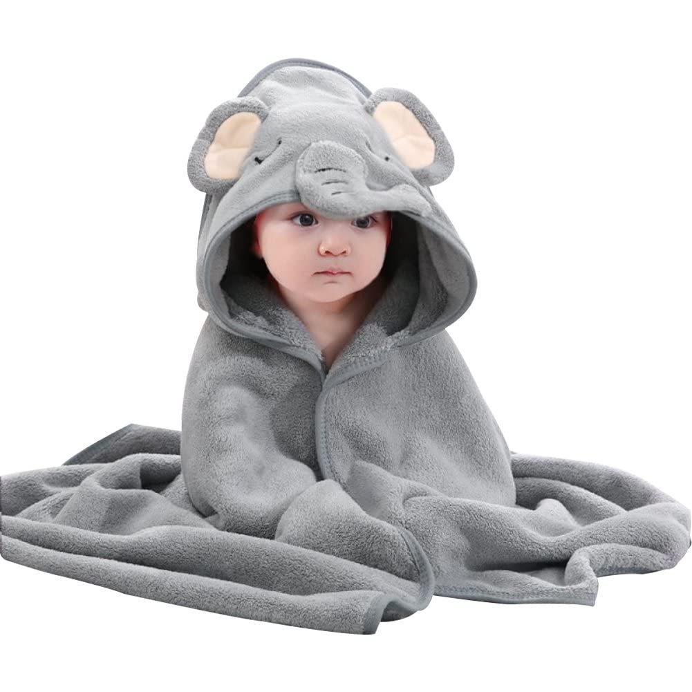 Stakee Men's Grey Baby Bath Towel Newborn Shower Blanket Baby Hooded Towel Super Soft Baby Towel For Newborn Shower Gift Supplies