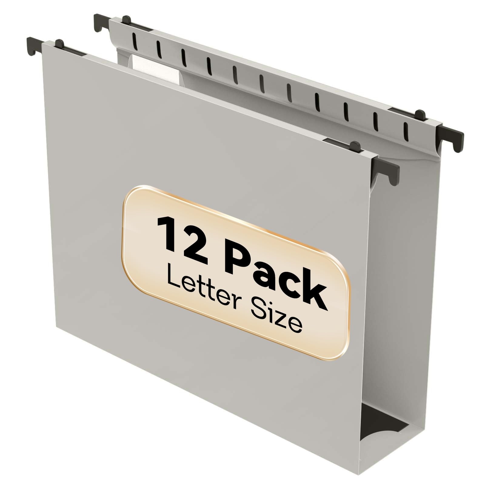 Nordun Extra Capacity Plastic Hanging File Folder Letter Size,12 Pack Reinforced Hang Folders with Heavy Duty 2 Inch Expansion,Durable Hanging