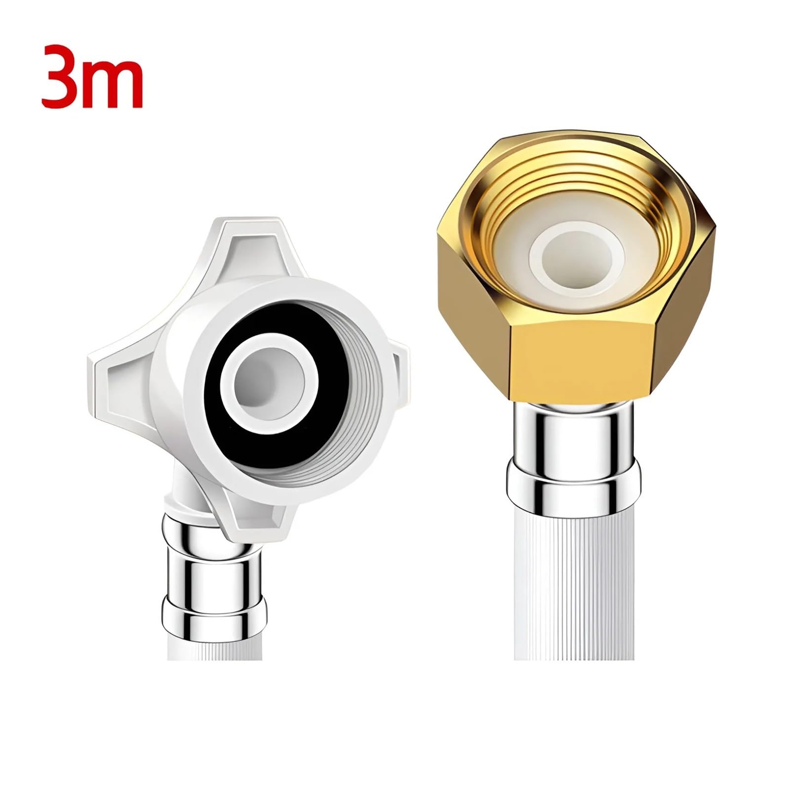 Manguera de entrada Universal completamente automática for lavadora, manguera de agua extendida a prueba de explosiones, accesorios for lavadora | 3m washing machine