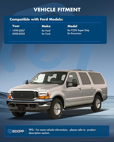 Miniatura 2 de Par de espejos para ECCPP para modelos 1999-2007Ford F250F350F450F550, espejo lateral, ajuste manual, negro.