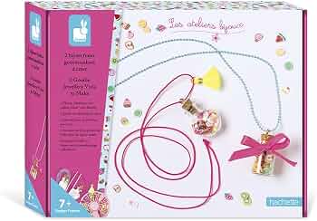 Janod – Estuche de 2 collares para crear – Les Ateliers Bijoux – Kit de ocio creativo infantil – Destreza y concentración – a partir de 7 años, J07935