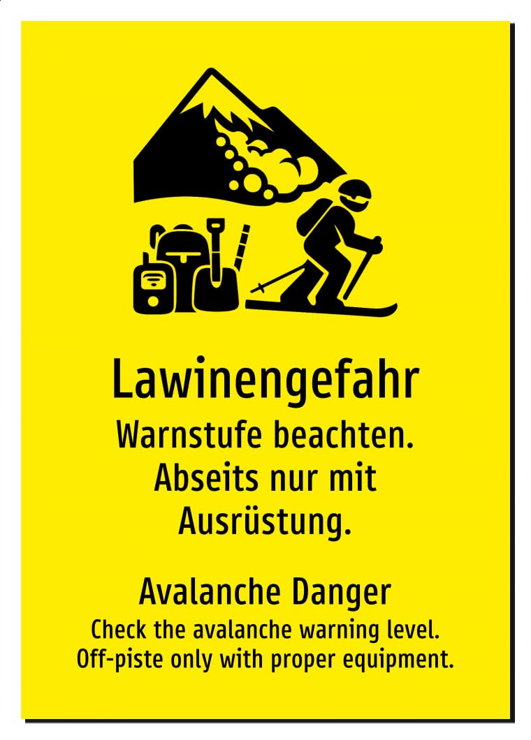 52447-DEEN-S-09 | Lawinengefahr/Avalanche Danger Schild | Deutsch