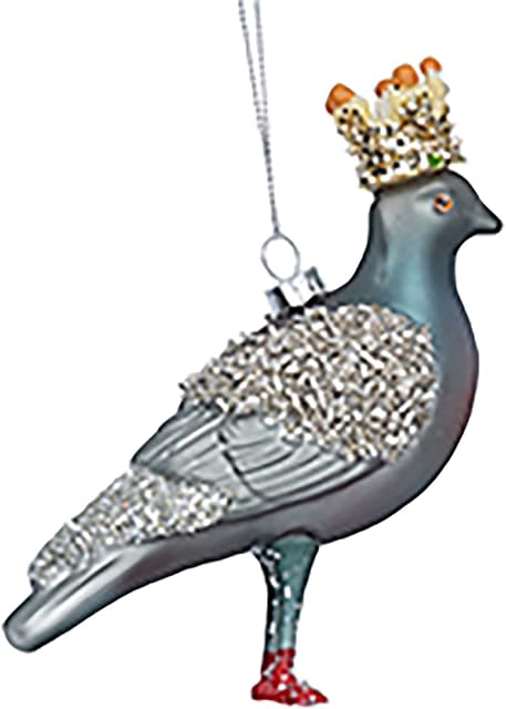 Gisela Graham Glass Pigeon Christmas Tree Decoration