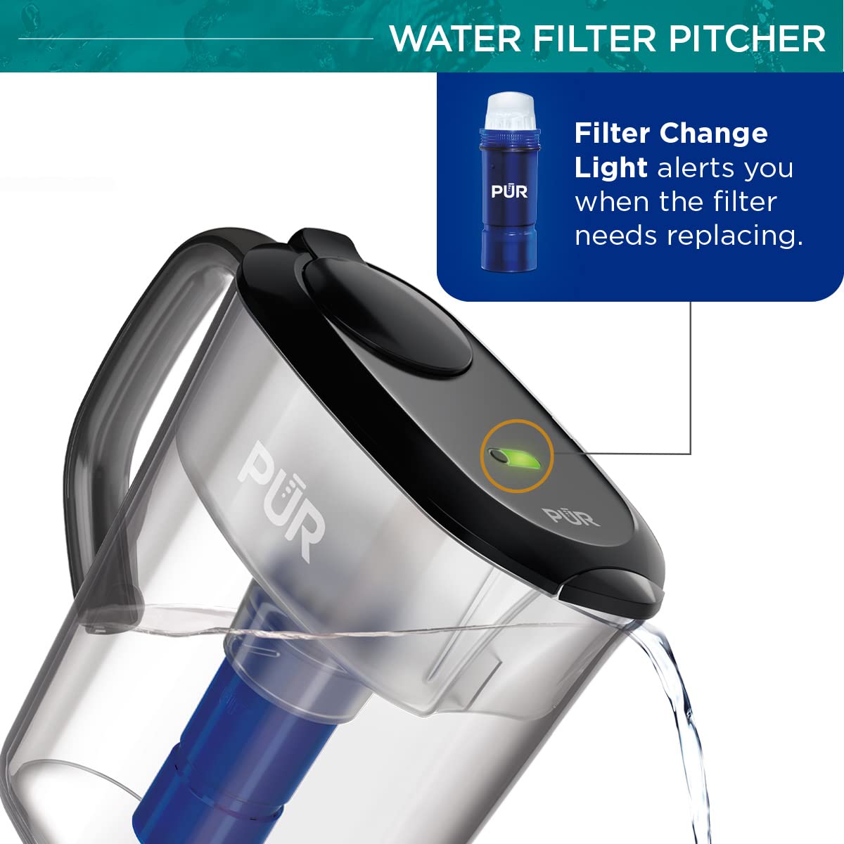 PUR Plus Water Pitcher Filtration System, 11 Cup – PUR Water Filter Pitcher, PPT111B: Home & Kitchen