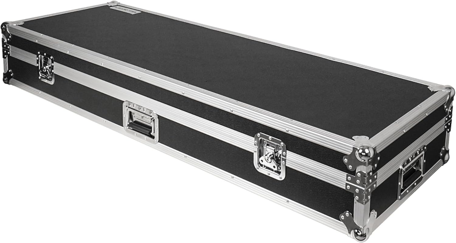 Sound Town Plywood 88-Note Keyboard ATA Flight Case, with Recessed Wheels, Handles and Latches, High-density Foam Interior (STRC-KB88W)