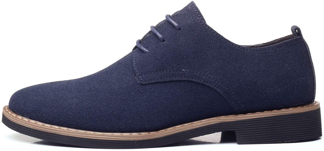 DADAWEN Men's Suede Dress Shoes Casual Lace Up Oxfords Shoes