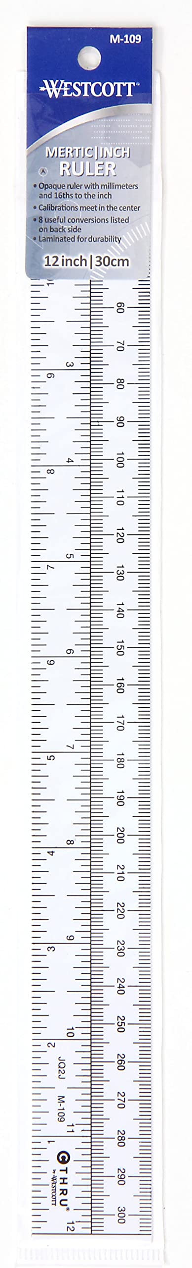 Westcott Metrisches Lineal, 30 cm, undurchsichtig, M-109