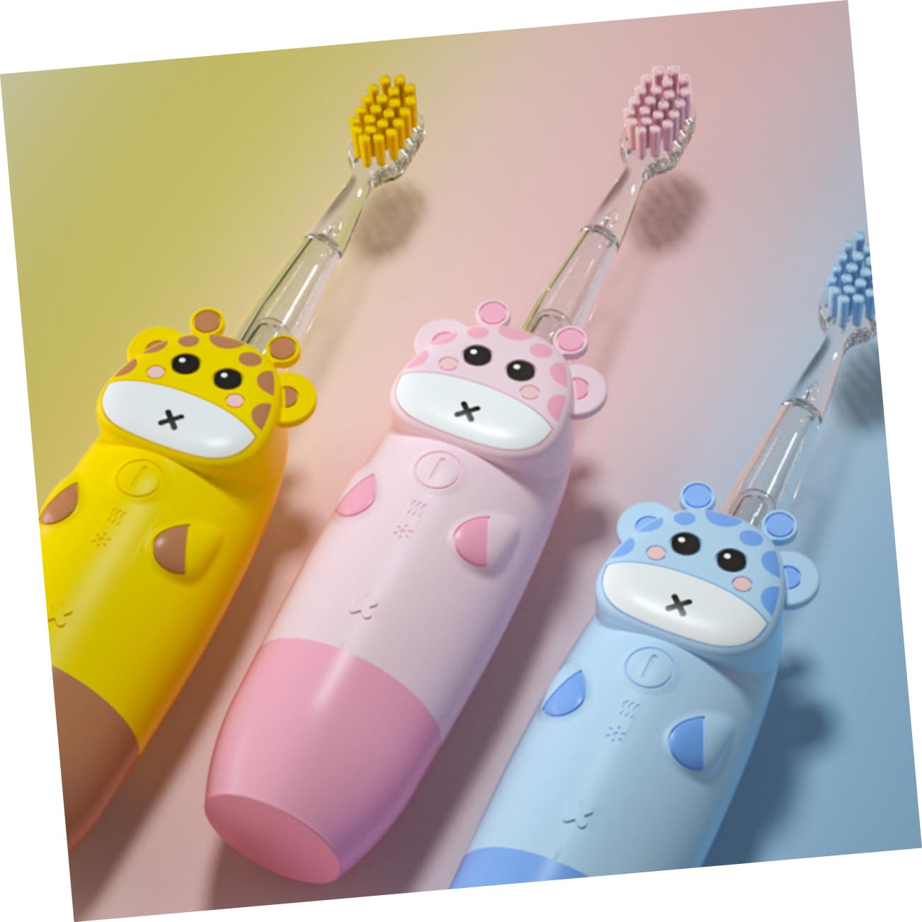 Vaguelly 1 Set Elektrische Zahnbürste Set Babyzahnbürste Baby Kinder Niedliche Elektronische Cartoon Rosa PC