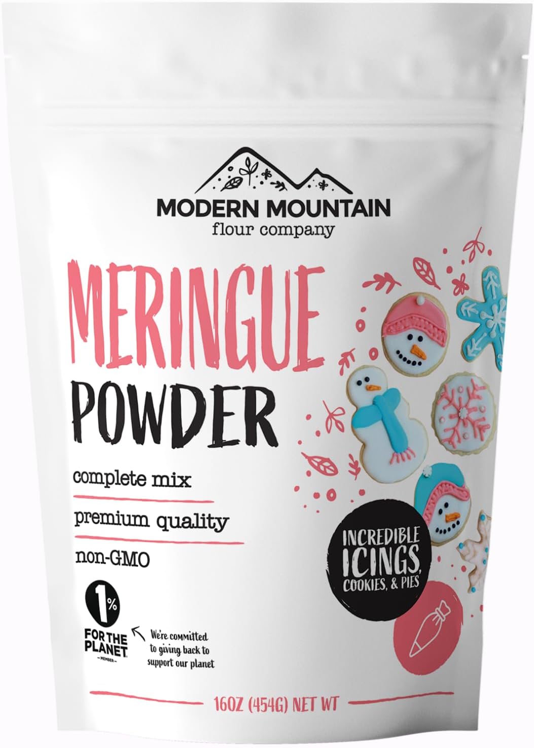 Meringue Powder (1 lb) For Royal Icing, Meringue Cookies, & Meringue for Pies - Perfect for Cookie Decorating - Create Incredible Royal Icing or Frosting for Sugar Cookies - Complete Mix - Non-GMO