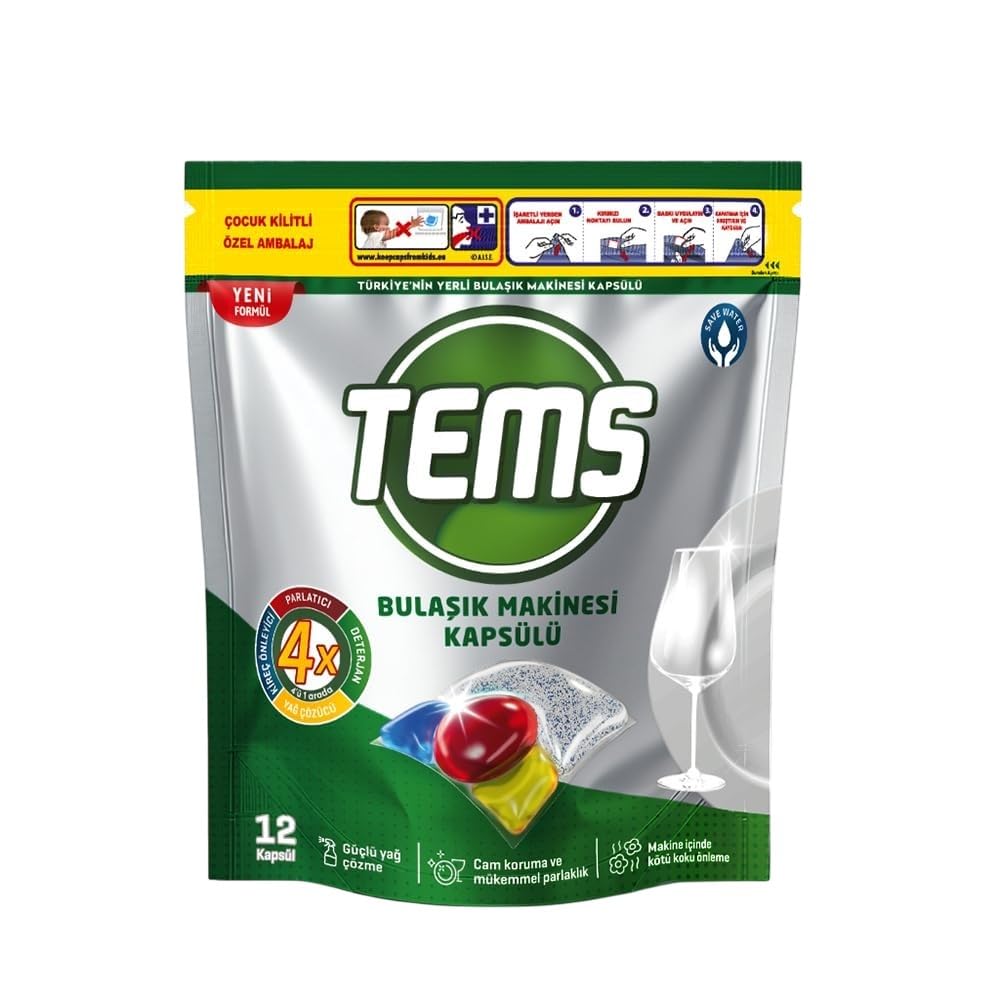 TEMS 4 ü 1 arada Bulaşık Makinesi Kapsülü 12 li 134 gr
