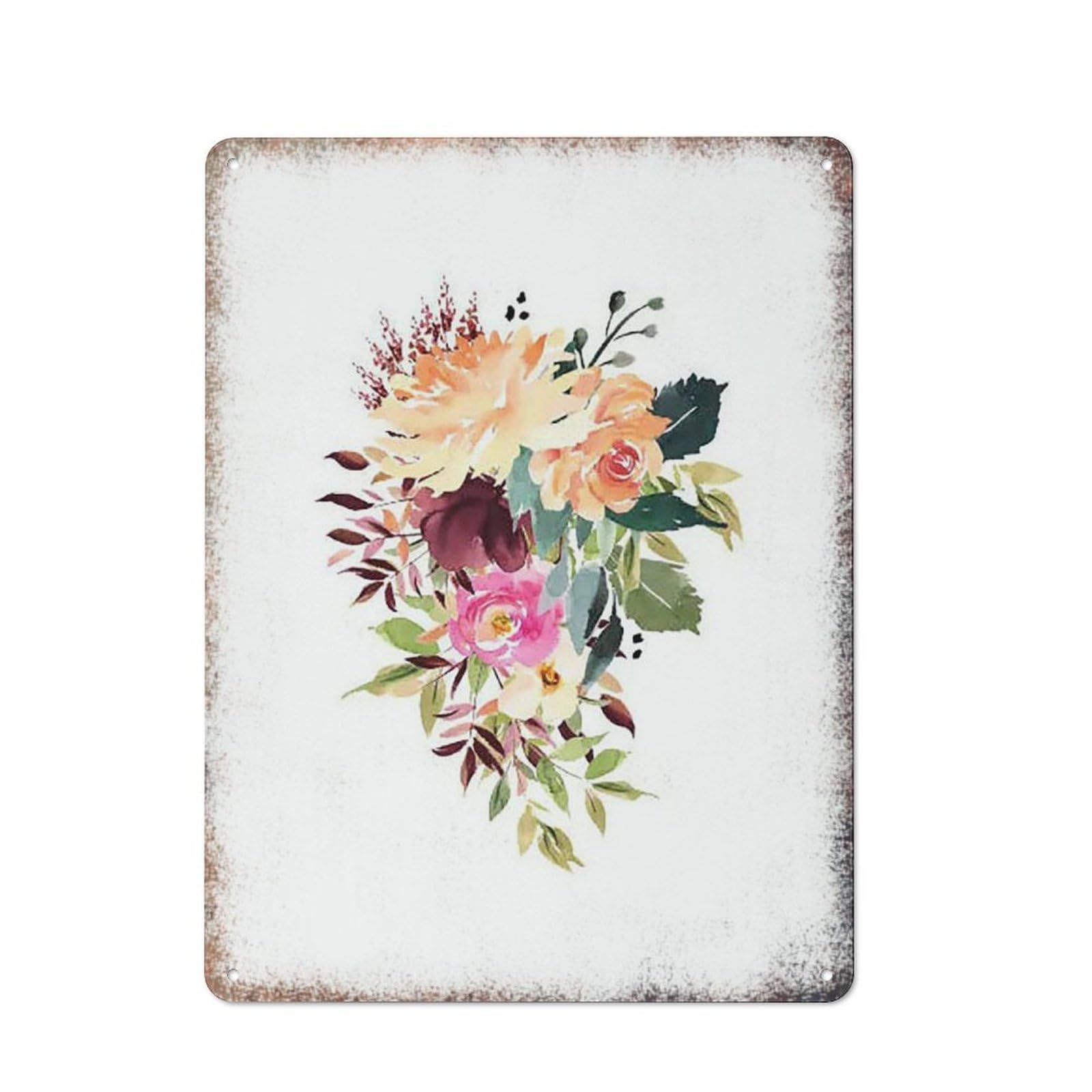 Watercolor Flower Bouquet Minimalist Wall Art Elegant Floral Decor for Kitchen Bedroom Restaurant Space 8x12 Inch