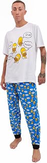 Official Licenced Homer Simpson Mens Pyjamas Set, Short Sleeve Pyjamas For Men Lounge Wear Mens Pjs Sets Men's Nightwear Pajamas For Men Mens Cotton Pyjamas Mens Loungewear Sets