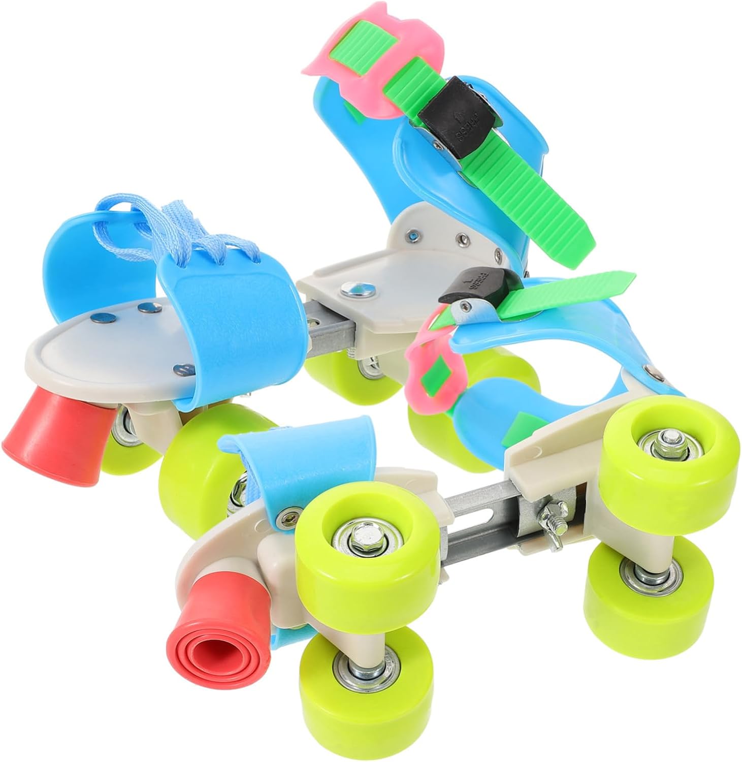 BESPORTBLE Quad Skates for Boys and Girls Lie Kick Roller Skate Shoes Double Row Wheels Adjustable Protective Comfortable Skating Shoes for Outdoor