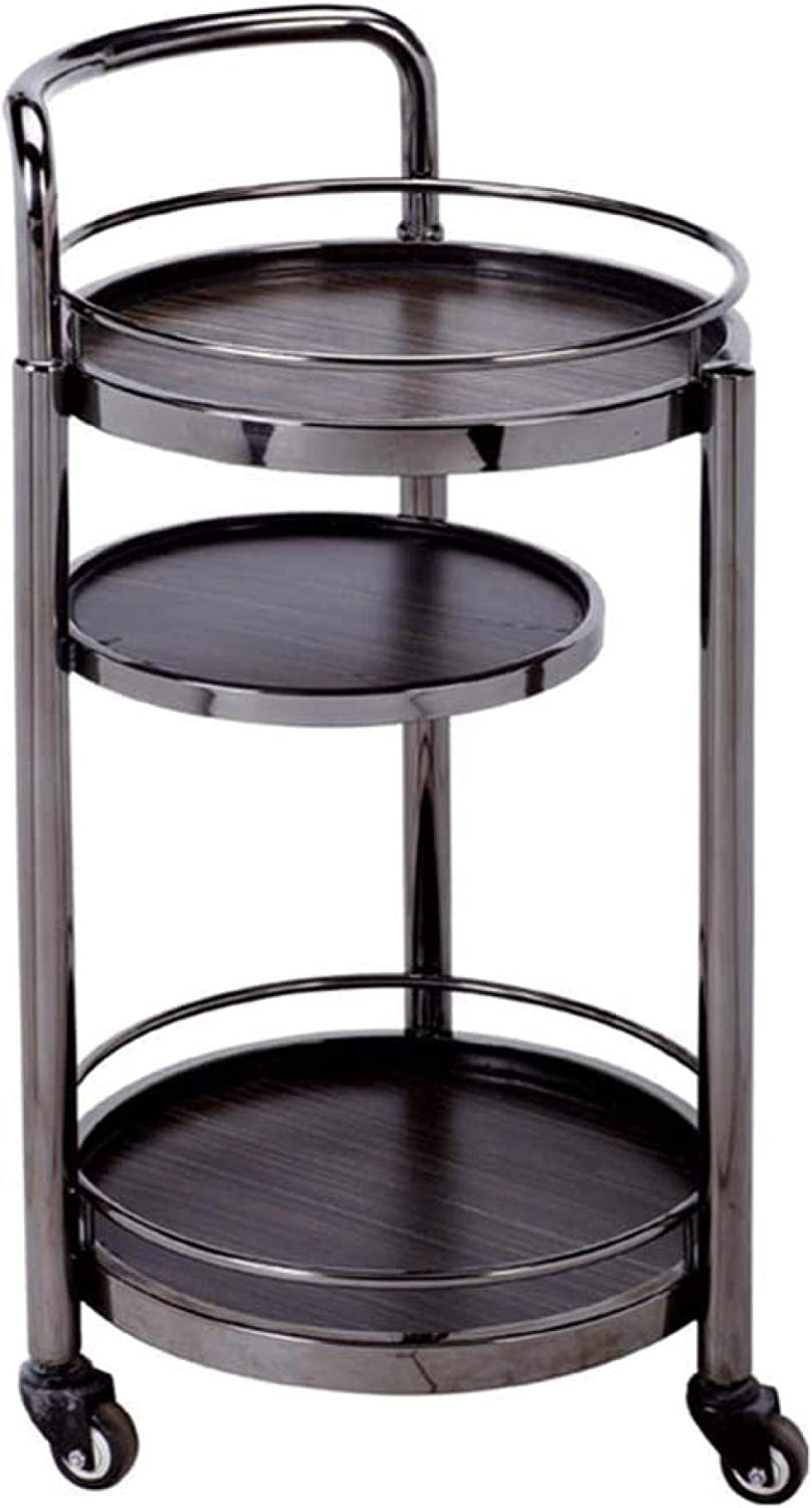 Carrito de reparto para hoteles y restaurantes con baldas de madera maciza