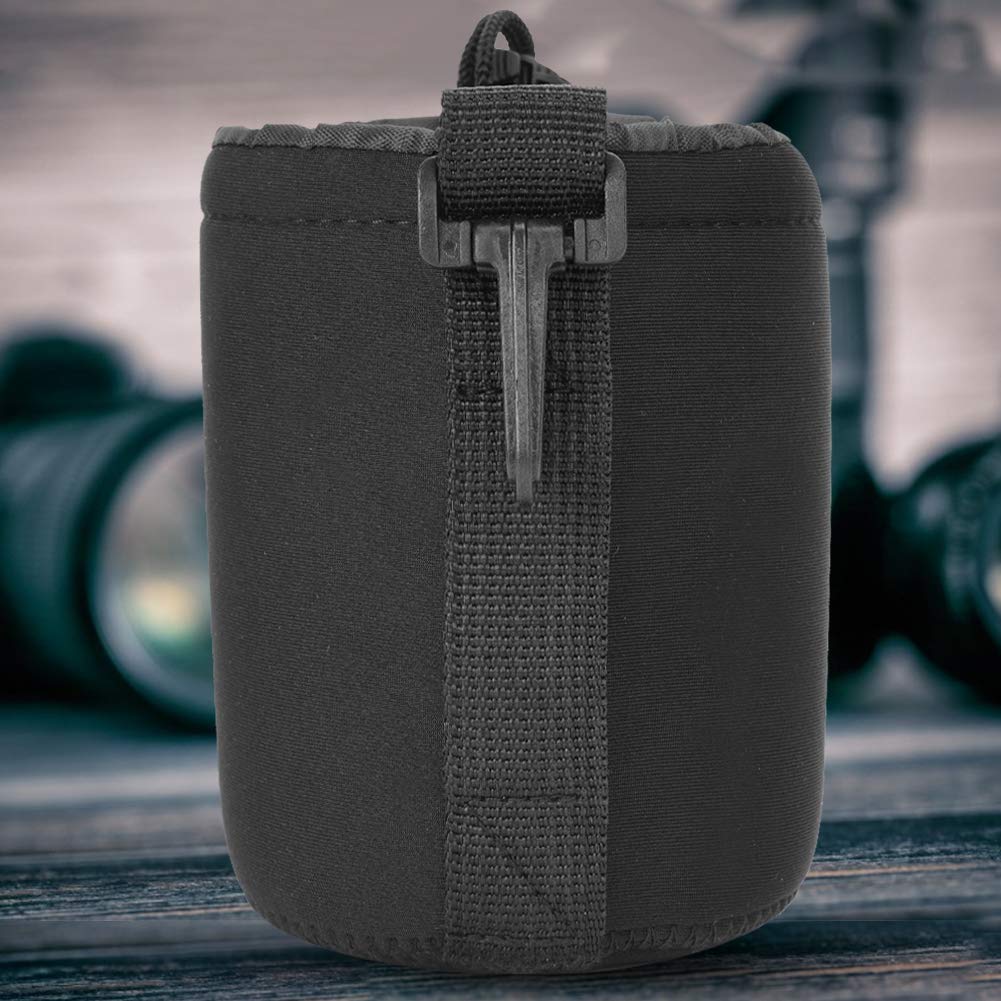 Set 4 Custodie Per Obiettivo In Neoprene - Taglie S, M, L, XL, Con Ganci, Per Fotocamere DSLR, Trasporto Sicuro - Foto 7