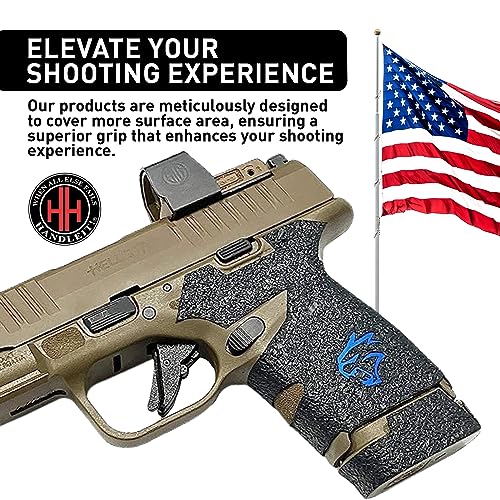 Handleitgrips Textured Rubber Gun Grip Enhancement For Springfield Hellcat With Blue Insert And 13Rd Magazine Grip #TOP2