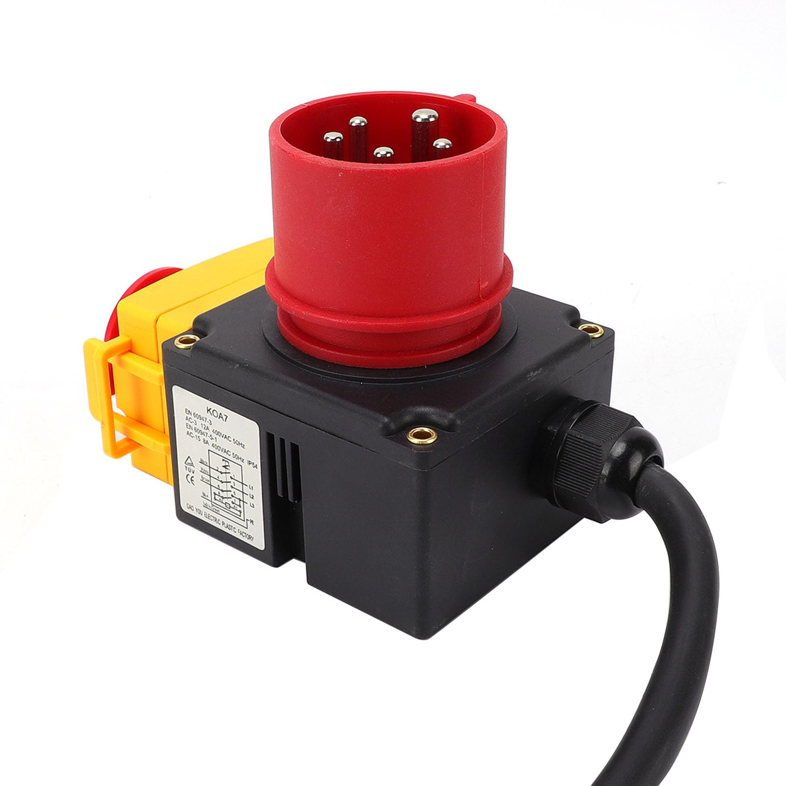 Interruptor de Seguridad Electromagnético Industrial Botón de Encendido y Apagado Trifásico Duradero para Maquinaria de Carpintería con Función de Parada de Emergencia para Herramientas