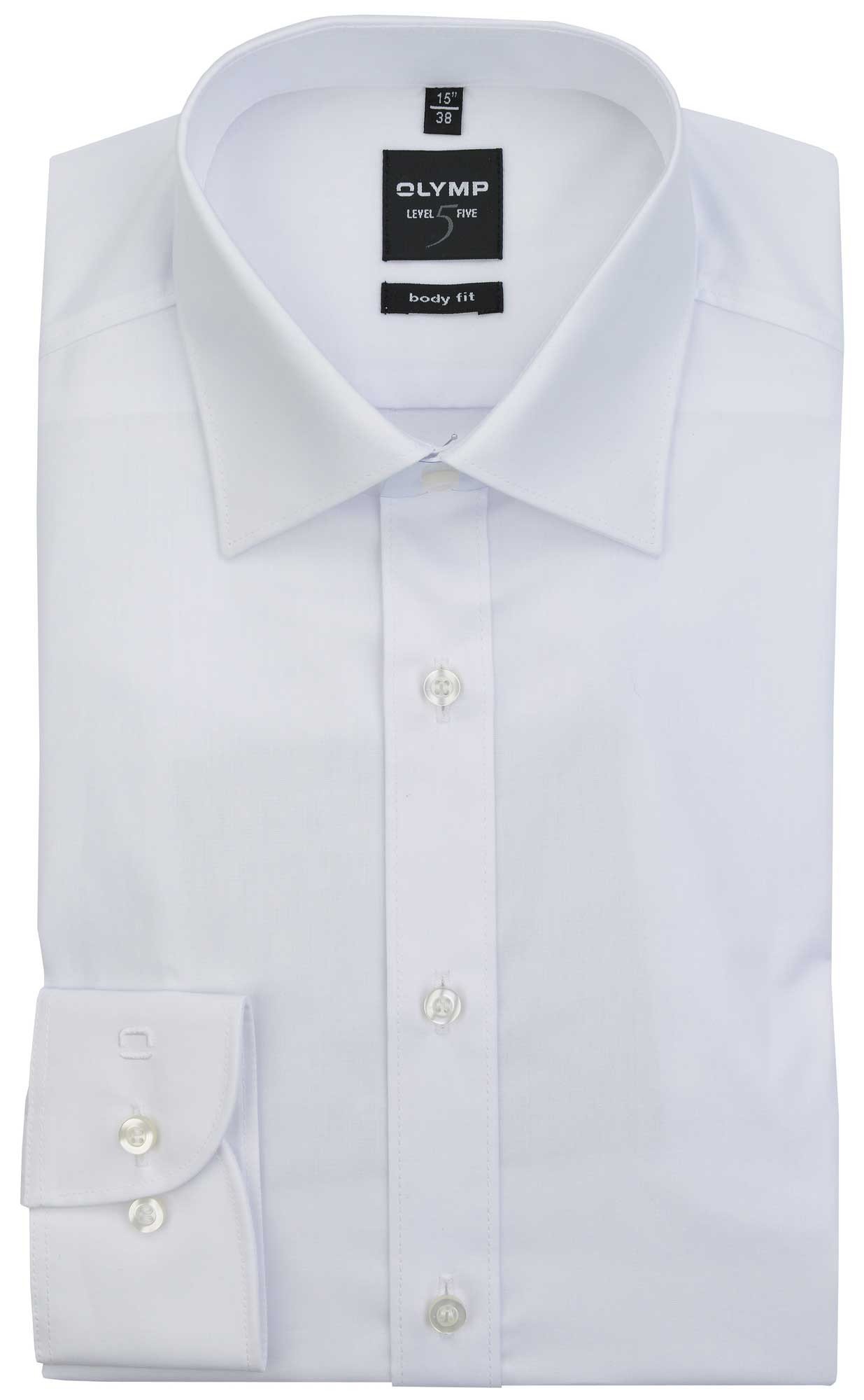 Olymp Level Five-Camicia con collo all'italiana a tinta unita Colore: Nero 6090/64/68 bianco 40