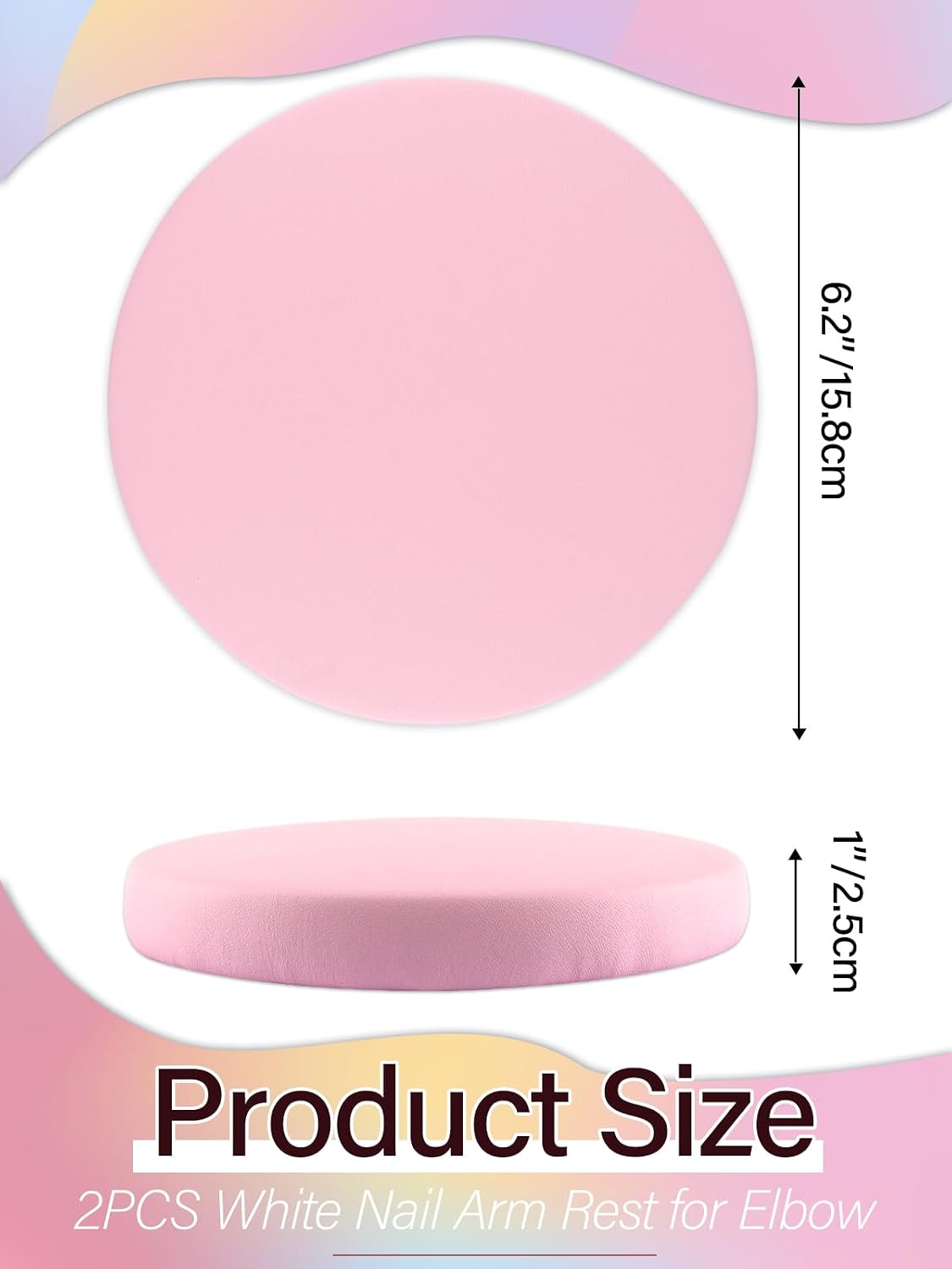 2PCS Nail Tech Elbow Rest, TOROKOM Elbow Rest for Nail Tech, Nail Arm Hand Rest for Nails Elbow Pad for Nail Tech Office Arm Elbow Relax Supplies (Pink)