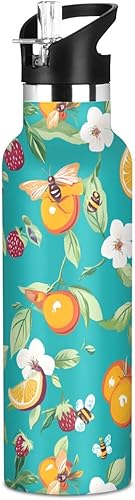 Miniatura 25 de Sweet Bantam - Botella de agua reutilizable con aislamiento de doble pared, con tapa de pajilla, sin BPA, a prueba de fugas, para deportes,