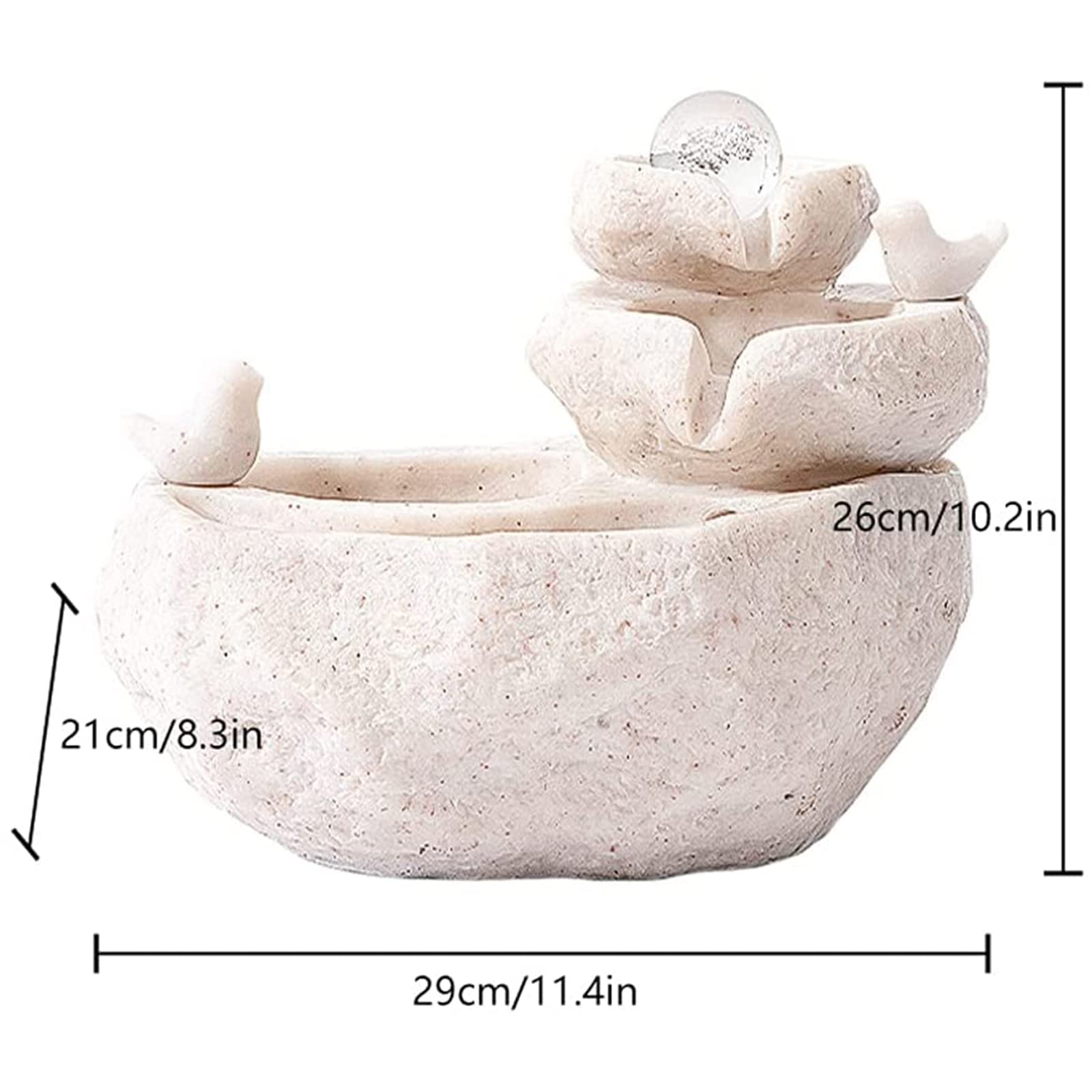 Fontana Da Tavolo Cascata 220V In Resina Con Alberi E Rocce, Per Ufficio Soggiorno, Decorazione Relax, 28x20x15 Cm