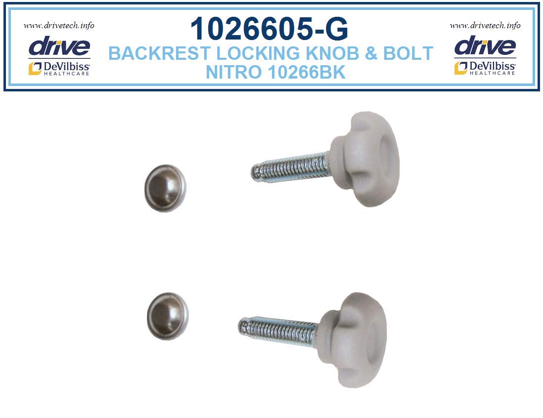 Replacement Parts for Drive Nitro Rollator, 10266 (5.Gray Backrest Knob & Bolts (Pair) - for Black Unit) — Amazon image 2