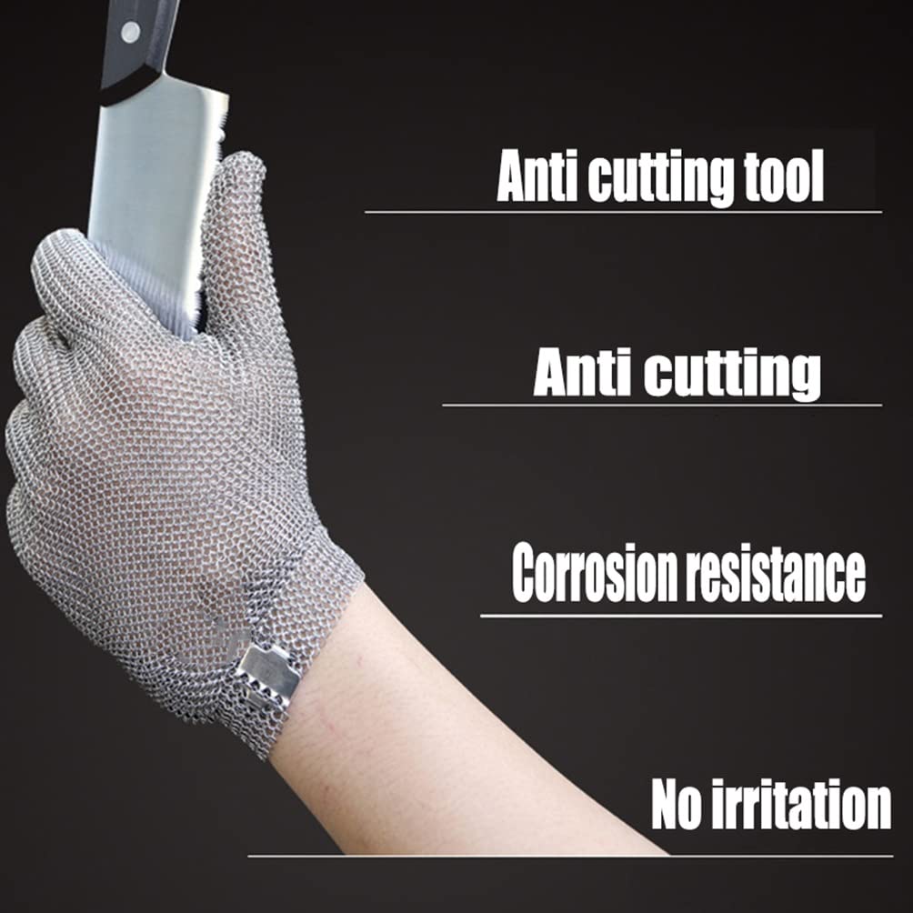 Rzeźnik Ze Stali Nierdzewnej Rękawice Odporne, Odzież Cięcie Drewna Rzeźba Szklana Maszyna Do Cięcia Warsztatu Metalowe Zawiasowe Rękawice (Size : 1pcs/XS)