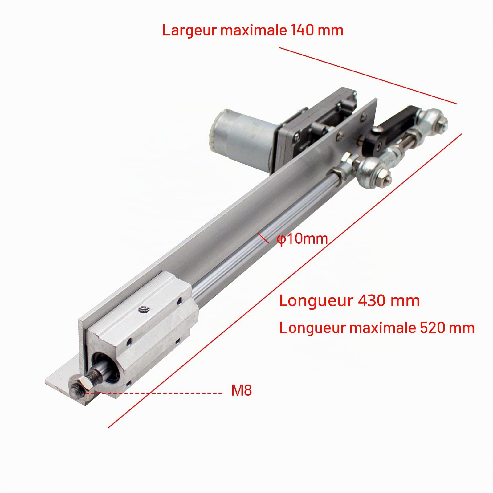 Toplionace Actionneur Linéaire à Cycle Alternatif, Moteur Télescopique Réglable à Engrenages CC 12 V/24 V Bricolage avec Contrôleur de Vitesse Course 3-15cm (DC24V, 45tr/Min)