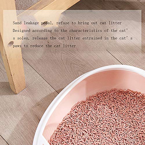 Caixa de vaso sanitário semi-fechada para gatos, redonda, antiampulheta, caixa de areia destacável a
