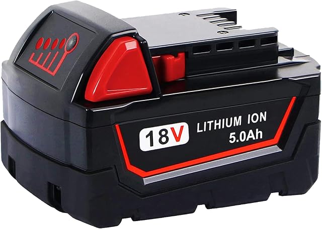 MANUFER M18 18V 5.0Ah Li-ion Replacement Battery for Milwuakee M18 Battery M18b 48-11-1850 48-11-1840 48-11-1815 48-11-1820 48-11-1852 48-11-1828 48-11-1822 for Milwaukee Battery