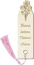 COLOFALLA 1 Set Wooden Bookmark for Mother Gift in French (Bonne Lecture Maman Chérie)