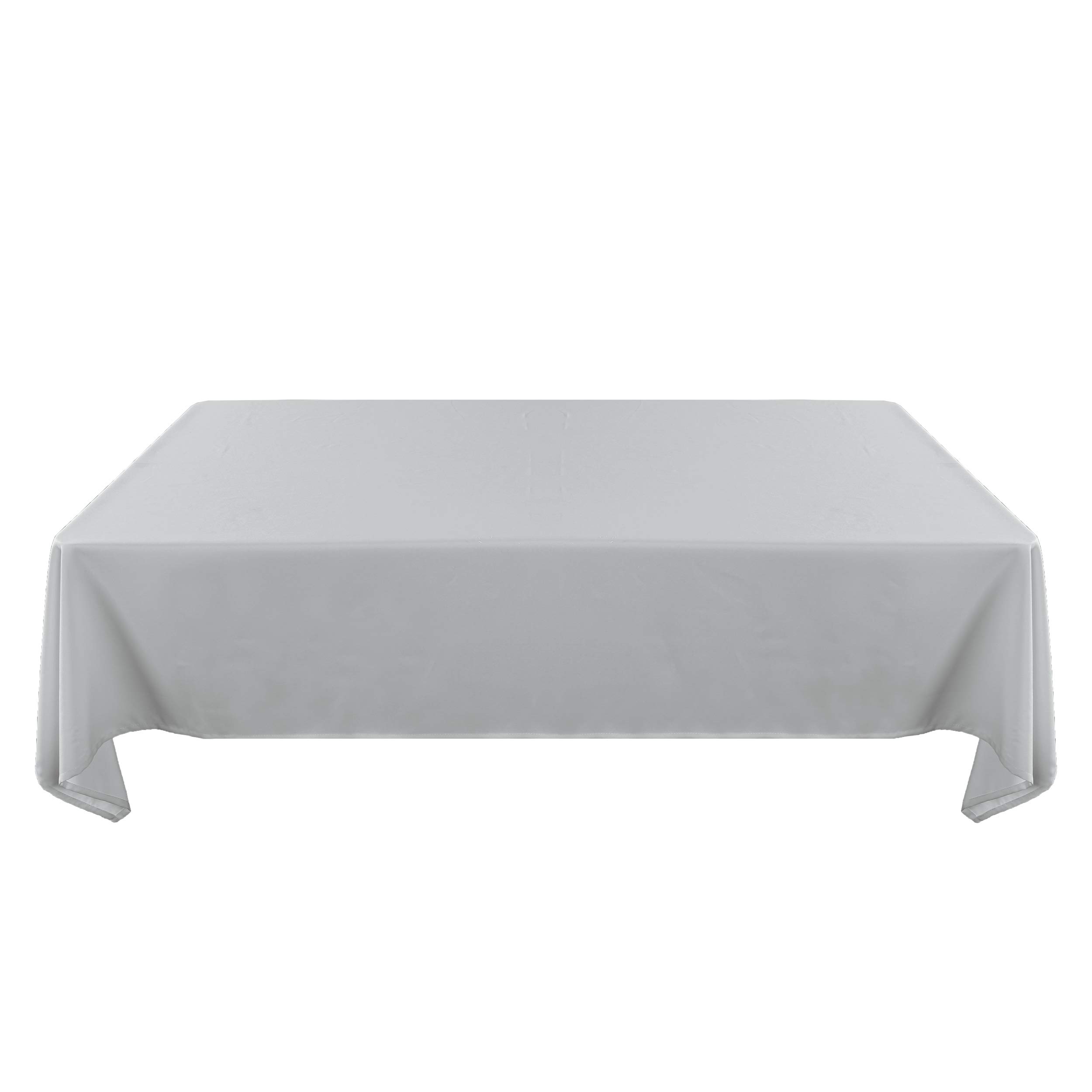 SUO AI TEXTILE Solid Oxford Table Cover Stain Free Spillproof Tablecloth for Dining Room 54 by 108 Inch Light Grey