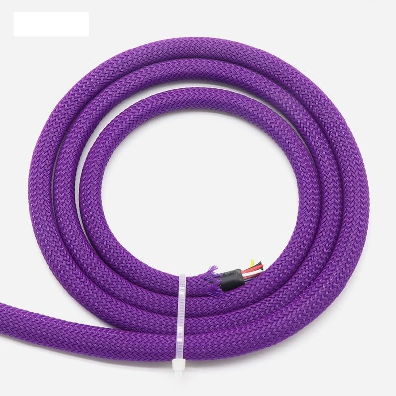 Guaina for cavi espandibile in PET da 4 mm - Guaina in filo intrecciato ad alta densità for la protezione dei cavi(Purple,2meter)