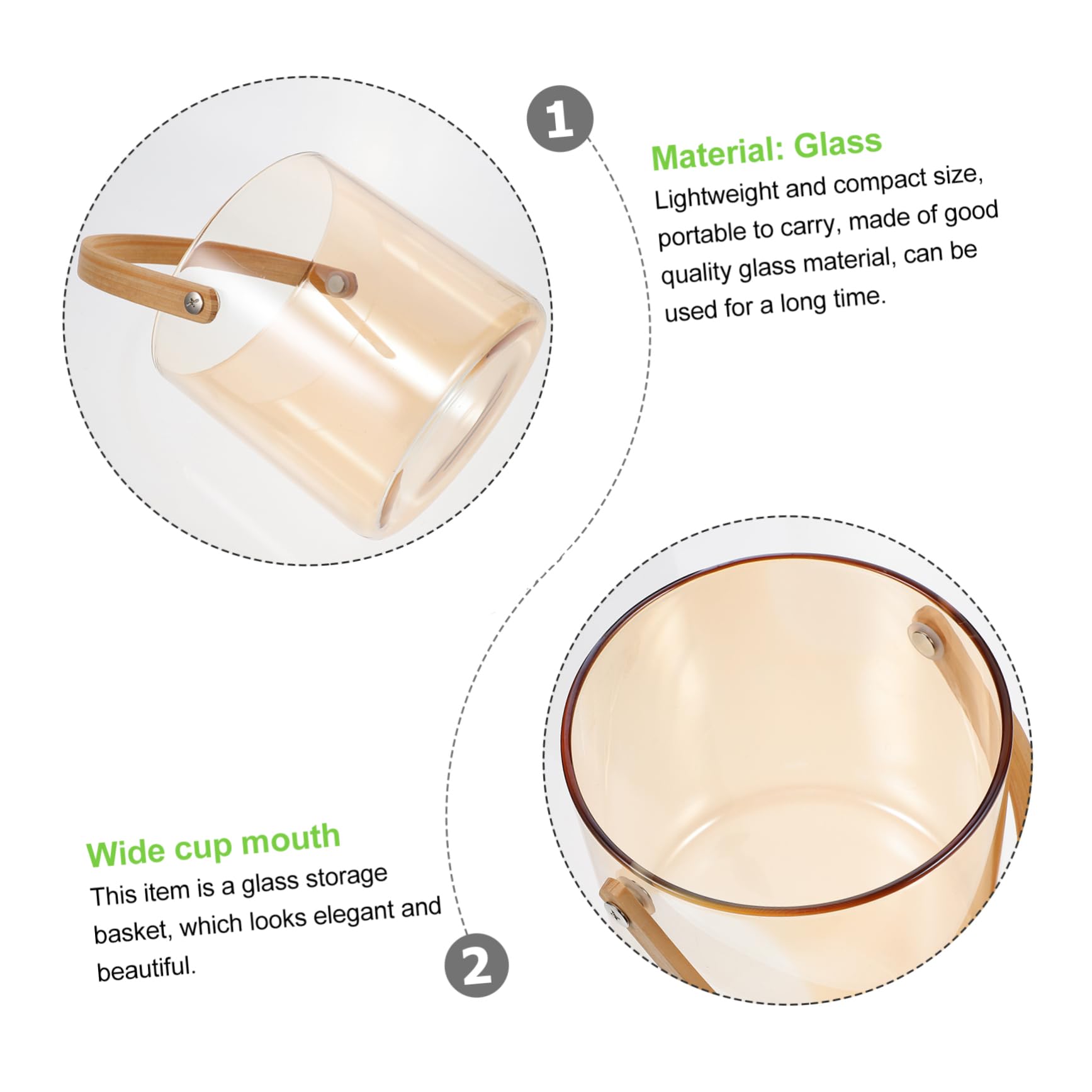 Glas Weinkühler 1500ml Braun für Snacks und Süßwaren | Leicht und Tragbar, Einfache Kreative Optik, Tischdekoration für Hochzeiten und Feiertage