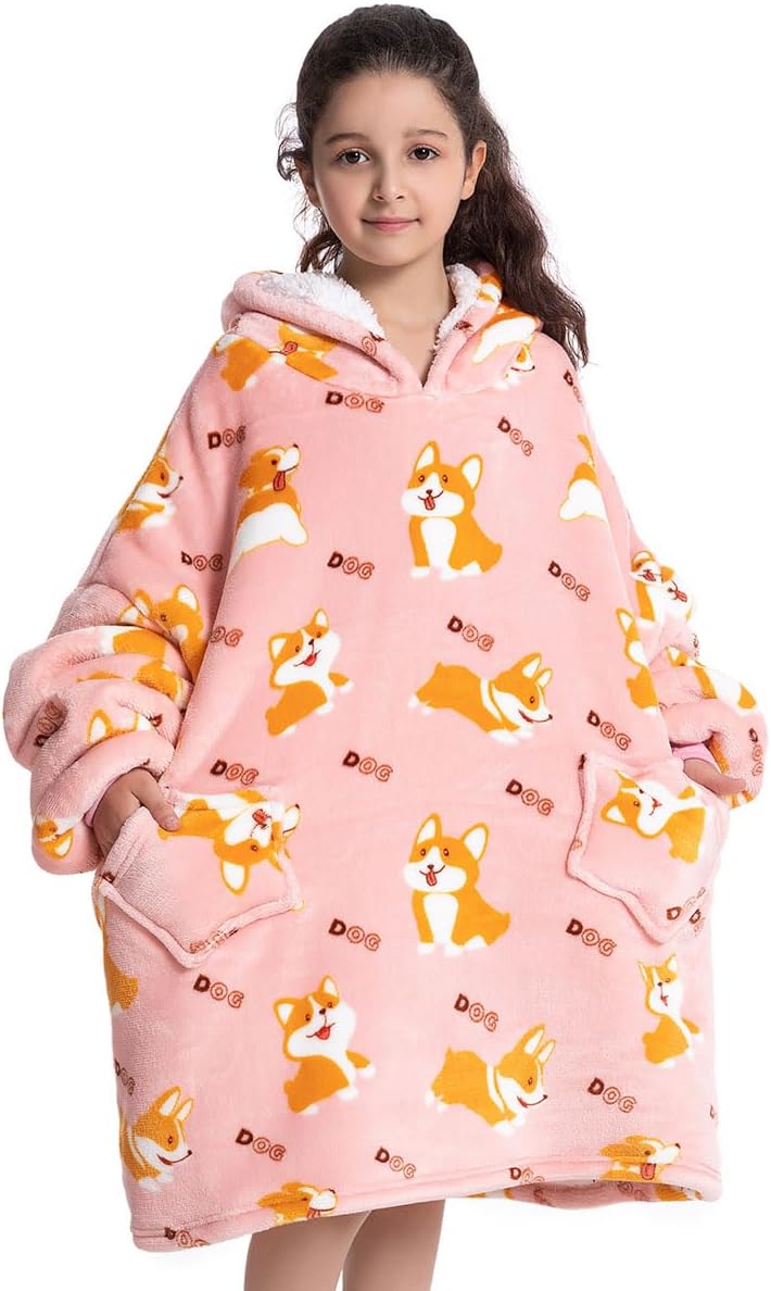 Wenlia Oversized hoodie-deken voor kleine kinderen van 2 tot 6 jaar