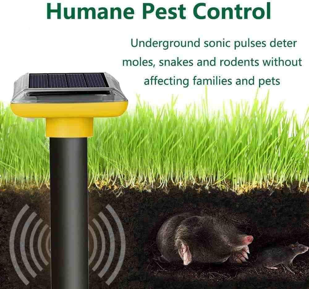 Ahuyentador de Topos 4 Piezas, Impermeable, Campañoles, Ratones, Hormigas y Serpientes, Apto para Jardines, Campos, Cultivos, Campos de Golf